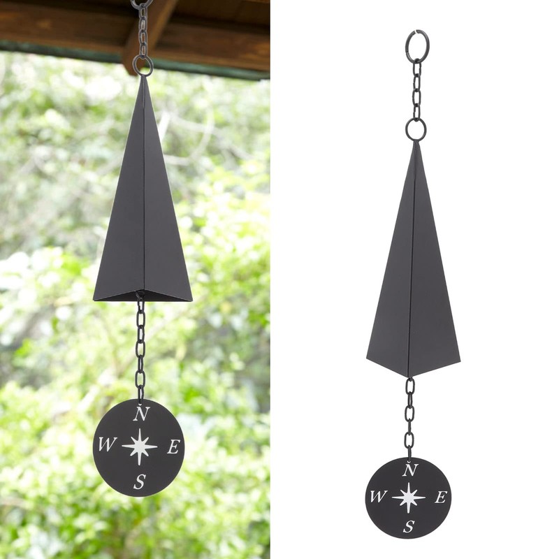 3-Tone Wind Chimes with Compass Iron Triangle Decor for Indoor