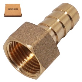 SKIR'CO 1 Piece Female Thread Barb Brass Fitting 1/2 Inch x 14 mm, Hose Barb Adapter, Hose Tail Connector, BSP Thread