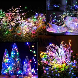2 Pack Solar Christmas Lights Outdoor Waterproof, Total 66FT 200 LED Multicolor Solar Fairy Lights, 8 Modes Solar String Lights for Outside, MD0100LBS-2