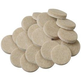 SoftTouch 20 Pack 3/4" Round Felt Pads – Heavy Duty Self-Stick Furniture Leg Protectors for Hardwood, Tile, Laminate & Vinyl Floors – Prevents Scratches & Reduces Noise, Linen