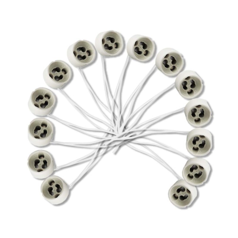 GU10 Base Socket 50 Pack Ceramic Socket Lamp Connector with