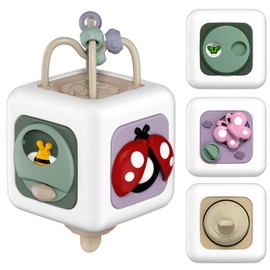 lerrbo Montessori pädagogische Insekt beschäftigt Würfel Spielzeug für 1 + Jahr alt Jungen Mädchen, Flugzeug Reisen sensorische Spielzeug für Kleinkinder 1-3, 1. Geburtstag Geschenke 6 12 Monate