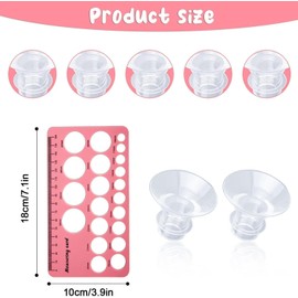 THJOPOKEEL 12 Piezas Insertos de Brida para Extractor de Leche con Regla Suave y Regla para Pezones, 5 Tamaños de Repuestos de Silicona para Spectra s1/s2/s9/s10/s12, Accesorios para Extractores de Leche