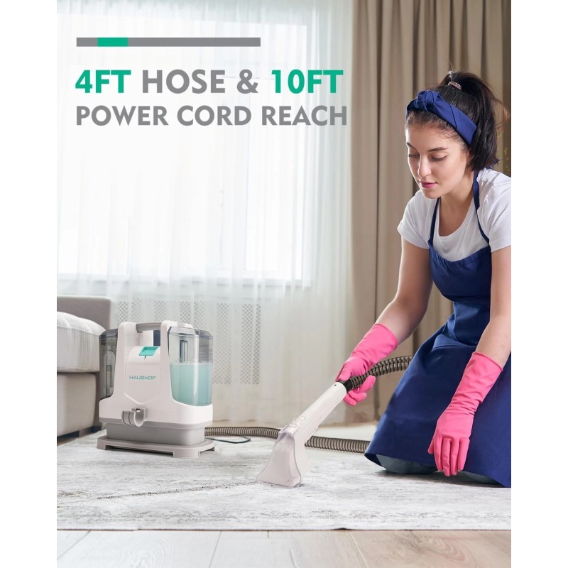 HAUSHOF 400W Portable Carpet Spot and Upholstery Cleaners Handheld Deep