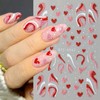 Valentine's Day Nail Art Stickers with Red Heart Design Valentine's