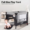 LININYHAO 3 in 1 Height Adjustable Baby Playard, Foldable Nursery