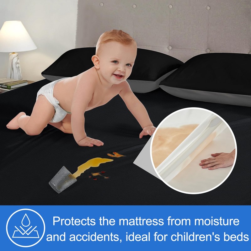 Mattress Protector Waterproof Single, Premium Mattress Covers 90X190cm, Breathable, Waterproof
