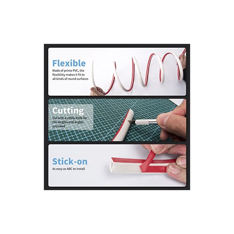 Art3d 10Ft Flexible Trim Caulk Strip, Peel and Stick Trim
