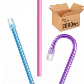 LA MIERE 2000 eyectores de saliva dentales desechables, puntas de succión de evacuación sin látex de grado médico, tubo flexible con punta en varios colores (20 bolsas de 100)