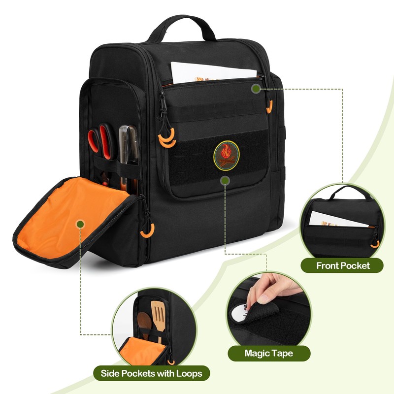 HODRANT Large Tactical Camping Kitchen Organizer, Hanging Cookware Storage Bag