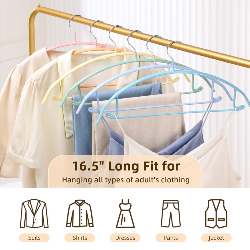 MOPALL Clothes Hangers 28 Pack, Non Slip PVC Coating Metal