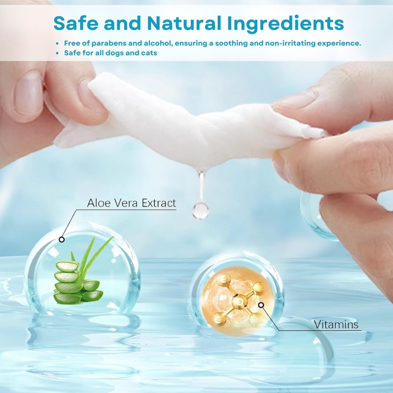 CINOKAI Pet Eye Wipes for Cats and Dogs, Dog Eye