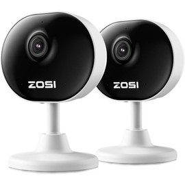 ZOSI WiFi Indoor Camera,1080P Home Security Baby Monitor/Pet Camera with App, 2 Way Audio, Day and Night Video, Alexa enabled, Human/Motion Detection, 2x CCTV Dome Camera