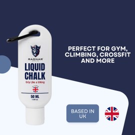 Ragnar Liquid Chalk – Sports Chalk for Superior Sweat-Free Grip in Weightlifting, CrossFit, Climbing, Gymnastics & More (50ml + Carabiner)