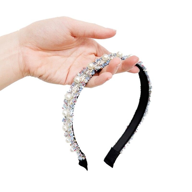 Burnaby pastel pearl tweed hair band / 버나비 파스텔 진주