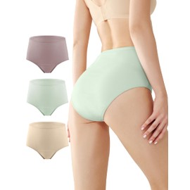 BATTEWA Incontinence Underwear for Women,Leak Proof Underwear Washable Absorbency Cotton Panties Bladder Leakage Protective 50ML(3Color,X-Large,3-Pack)