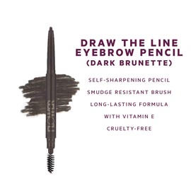 Flower Beauty Draw The Line Eyebrow Pencil - Long Lasting, Smudge Resistant, Natural Result Makeup w/ Vitamin E (Dark Brunette)