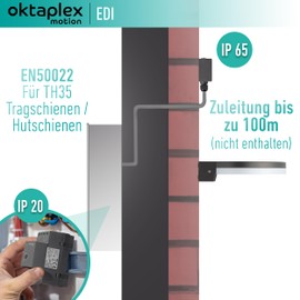 Oktaplex Set of 2 Edi Twilight Switches DIN Rail 35 mm 230 V External Sensor IP65 Light Sensor Outdoor Anthracite