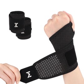 手首 サポーター 【1000+通気性メッシュ】 腱鞘 関節 固定 圧力調節 手首 サポーター 薄手 通気性 吸汗速乾 怪我防止 手首用サポーター 超薄型 スポーツ 家事 育児 パソコン/スマホ操作 男女兼用 (2, ブラック)