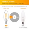 Ascher E12 Candelabra LED Light Bulbs 60 Watt Equivalent, Warm