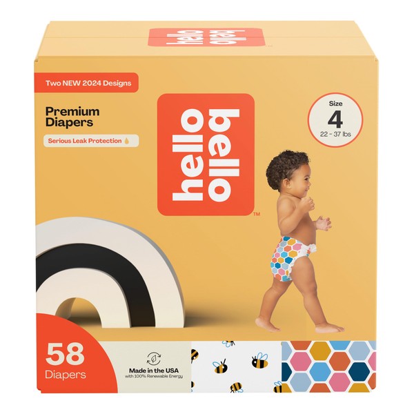 Hello Bello Premium Diapers Size 4, Busy Bees & Hive