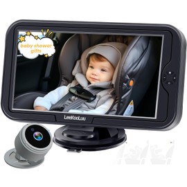 Baby Car Camera for Backseat 1080P - HD Crystal Night Vision, Easy to Install, 360° Rotation, Protect Baby's Eye, Perfect for Grey Car Interiors, Rear Facing Car Seat Camera for Newborn, Infant, Kids