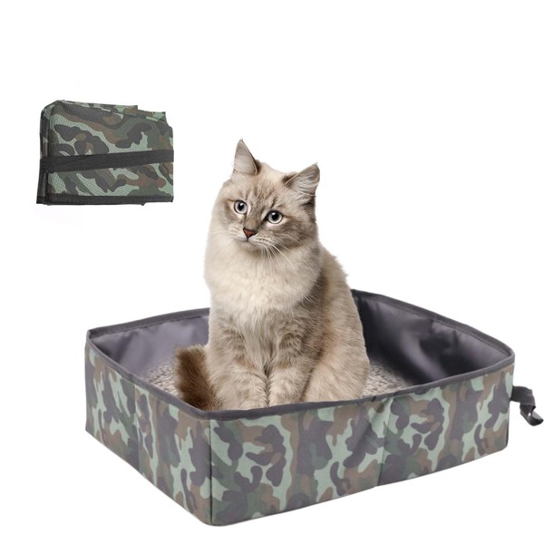 Portable Cat Litter Tray, Foldable Cat Litter Tray, Waterproof and