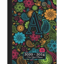 Five Year Planner: Monogram A Voodoo Style Binding I Your Initials Motivational Bullet Planner I 5 Years Appointments, Family Events, Log Book Business I Agenda & Schedule Journal I Christmas Gift