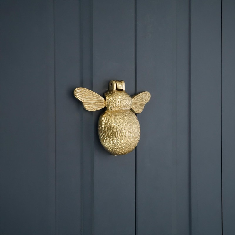 Infinity Decor Door Knocker Bumble Bee Made of Polished Brass