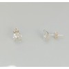 Sterling Silver Solitaire Zircon Stud Earrings Square or Round Shaped