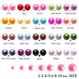 5700 Pcs Gold Half Pearls for Crafts,Nail Pearls for Nails Art for Crafting DIY Accessory,Flatback Pearls gems for Makeup,Neatly Organized Craft Pearls for Artists Creative (2/3/4/5/6/8/10mm)