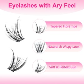 COOANTTY False Eyelashes Wispy Lash Clusters Cat Eye Lashes Faux Mink Natural Lashes Clusters Mixed Trays Fake Lashes Residue-Free Bases Fluffy Individual Lashes Extensions Eye Lashes Thin Band