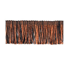 Trims by the Yard 10 Yards of 2" Glitter Chainette Fringe Trim, Orange/Black