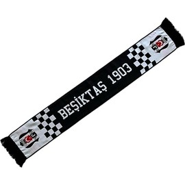 Taraftar 7/24 Beşiktaş Scarf for Football Fans, Black And White