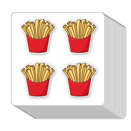 French Fries Stickers 1in for Scrapbooking, Arts, Craft, Kids DIY, Calendars Journals 80-Pack