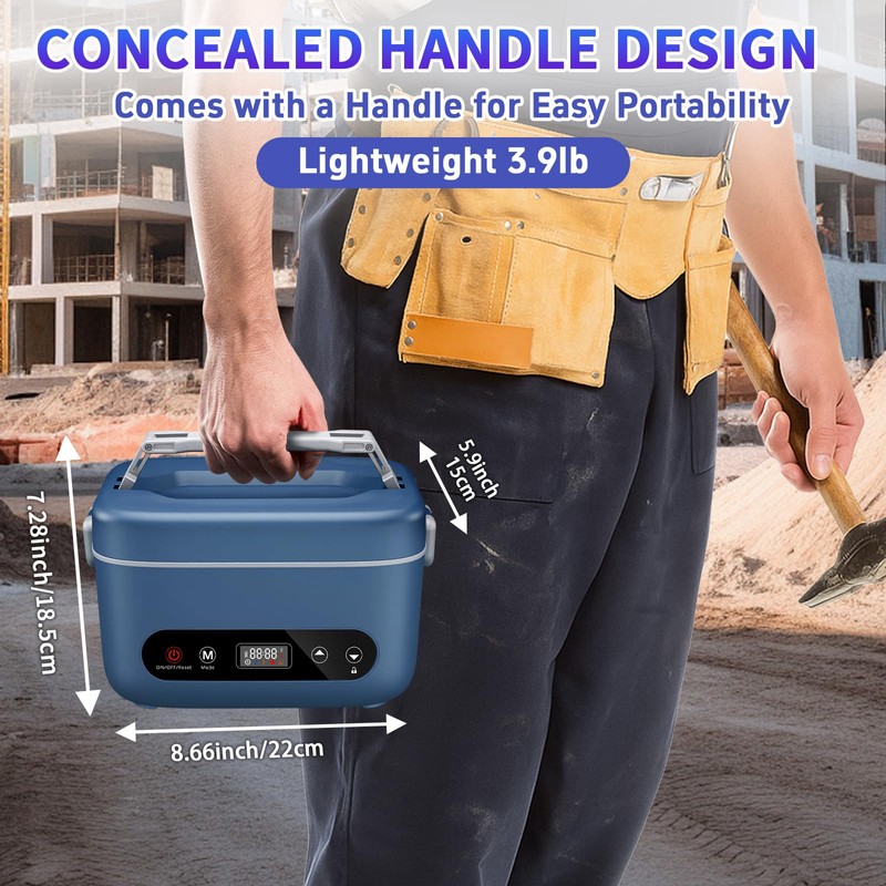 VYRALOFT Cordless Electric Lunch Box,24000mAh Battery Powered Self Heating Lunch