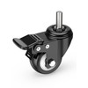 HOLKIE Caster Wheels 2 inch Total Locking Stem Casters, 3/8"