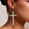Large Cross Dangle Hook Earrings for Women Exaggerate Rhinestone Long
