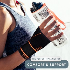Actesso Sports Wrist Hand Support Strap - Ideal for Sprains and Sports Injury (Large)
