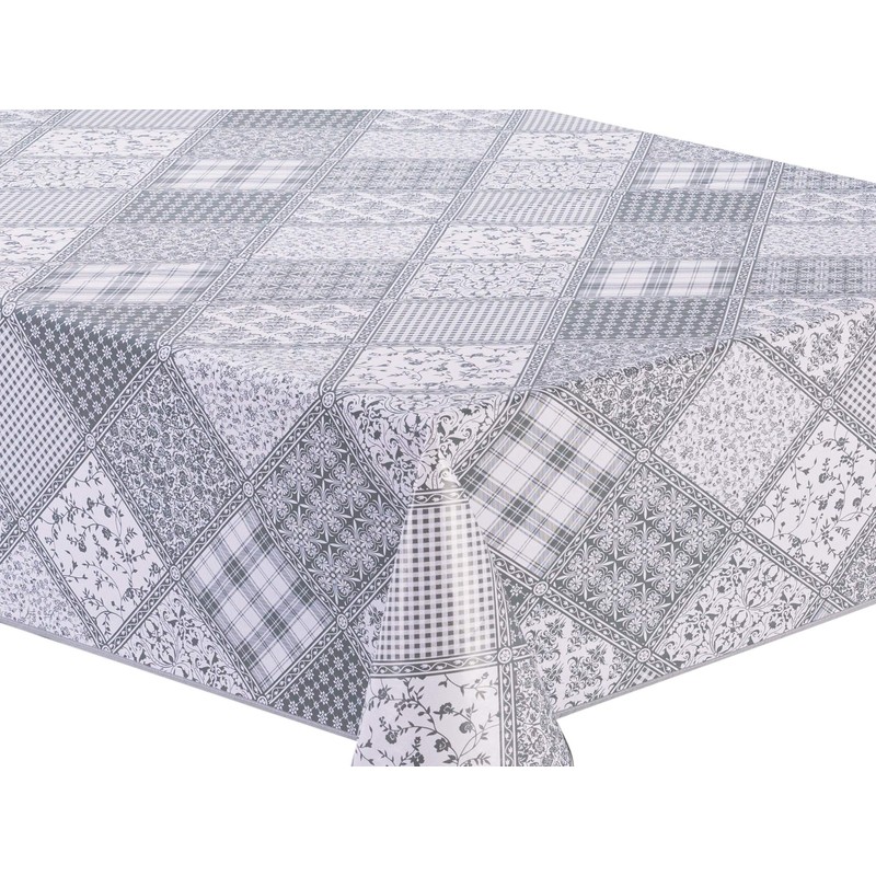 Oilcloth Tablecloth Washable Square 140 x 180 cm Light Grey