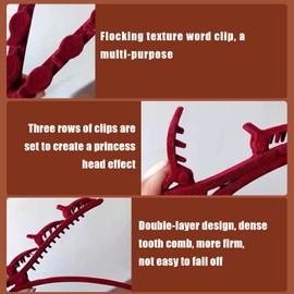 PASDUCHAS 8 PCS Braided Hair Clips, Duck Billed Decorative Hair Bands for Women, Nonslip Barrettes