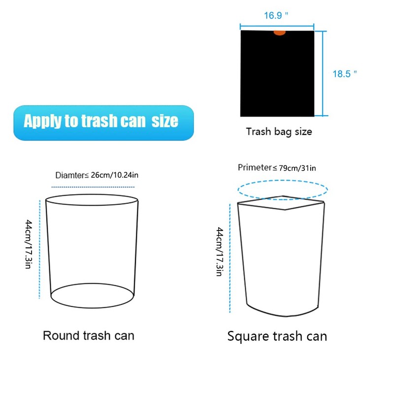 Feiupe 2-3 Gallon Drawstring Trash Bag,Small Garbage Bag Trash Can