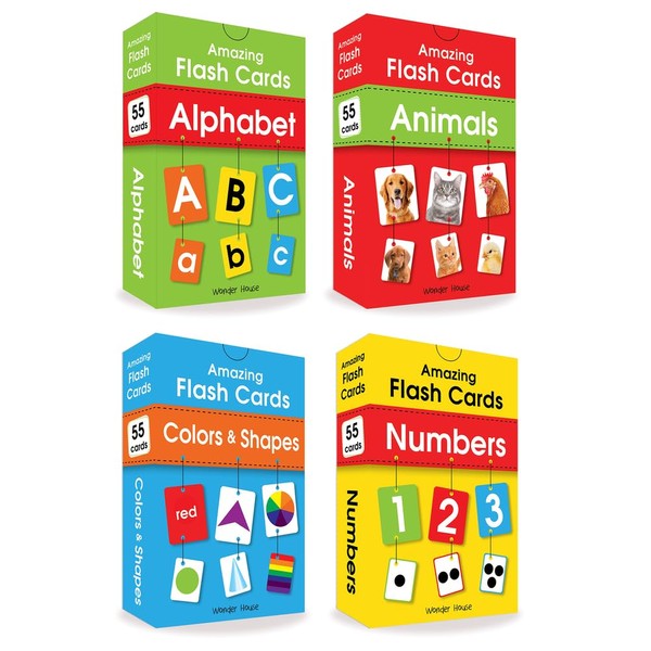 Amazing Flash Cards (Set Of 4 Boxes): Alphabet, Number, Animals,