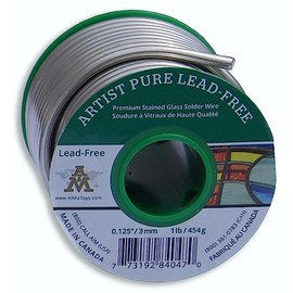 AIM Artist Pure Lead-Free Stained Glass Solder, 0.125inch, 1lb (3mm / 454g)