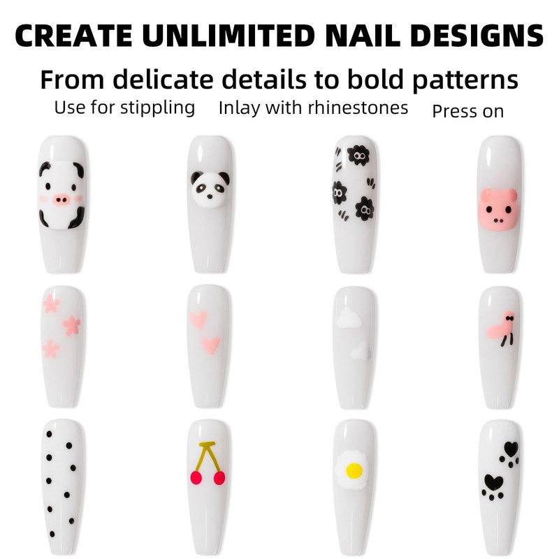 BOXOB 5-in-1 Nail Dotting Pen, Ballpoint Design Professional Manicure Tools