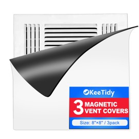 KeeTidy Square Magnetic Vent Covers, 8" x 8" Magnetic Air Vent Covers for Home, Ceiling, Floor, Wall, HVAC, AC, and Heater Vents, 3 Pack