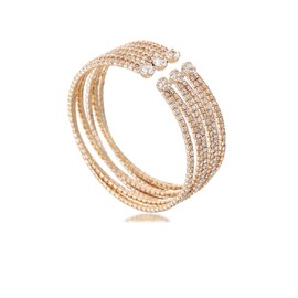 ZMANYIJEW Sparkle Crystal Rhinestone Cuff Bracelet Multilayer Arm Cuff Bangle Bracelet for Women Crystal Silver Prom Bridal Bangle for Party Bride Wedding (6 rows -gold)