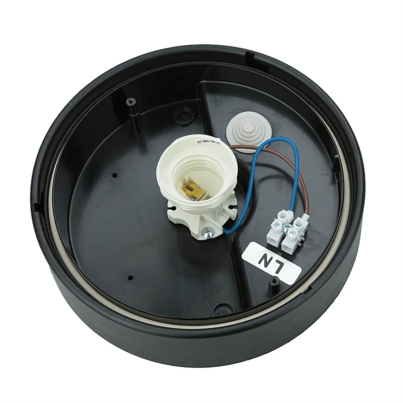 Licht-Erlebnisse Ceiling Light Plastic in Black Gold IP44 Bathroom Living