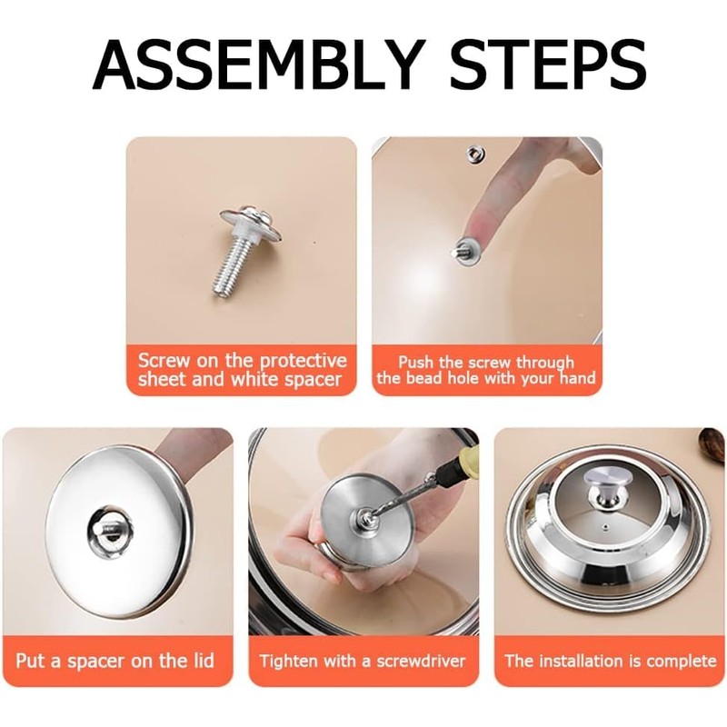 ILOVYO Dutch Oven Knob Stainless Steel Replacement Handle for Le