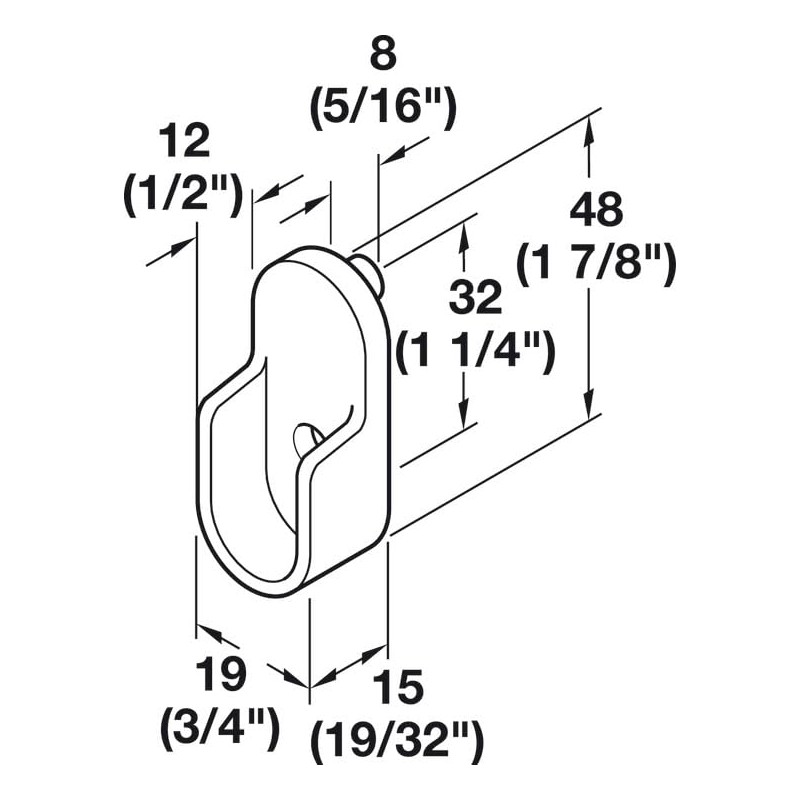 Top Shelf Hardware Chrome Oval Closet Rod with End Supports